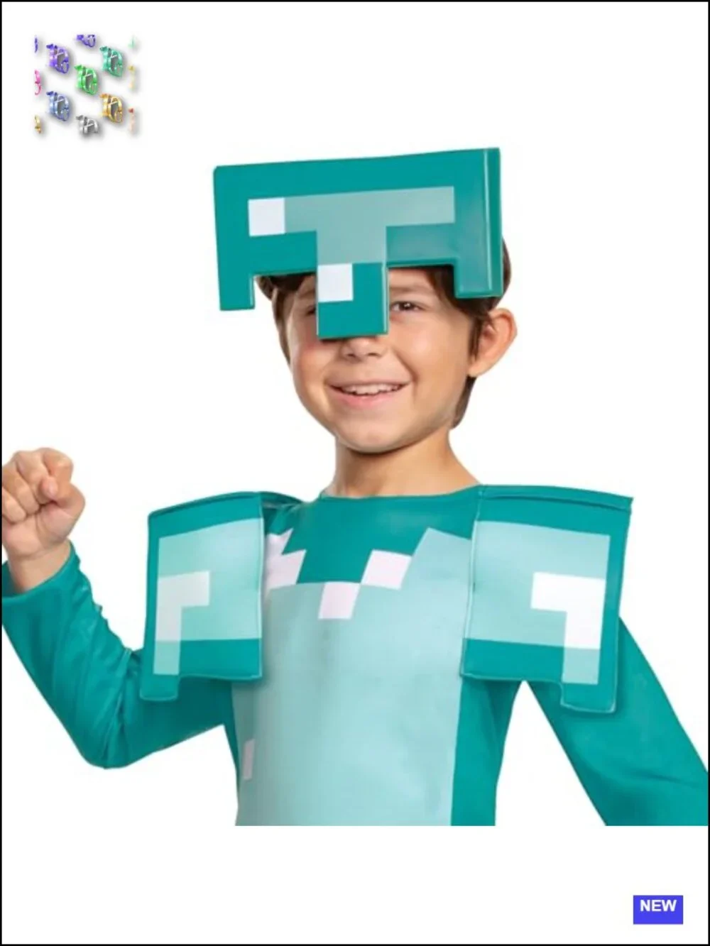 Minecraft Armor Costume Kids Halloween Cosplay Jumpsuit with Headpiece